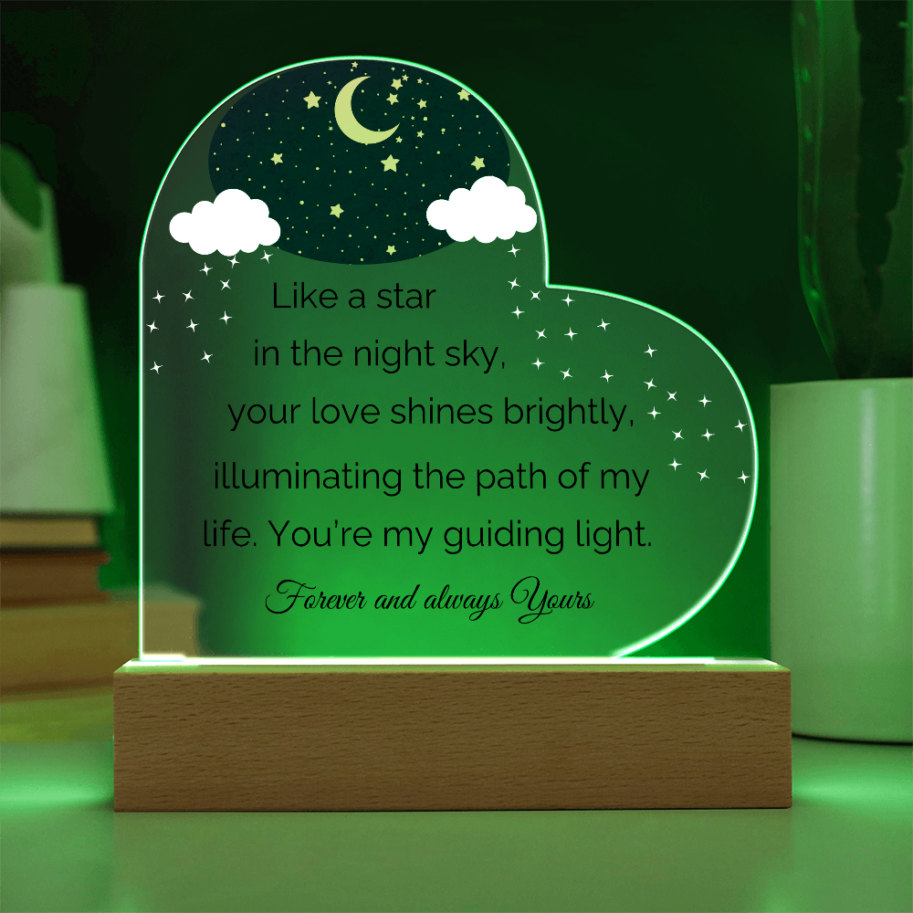 Couple Love Heart Acrylic Plaque for Valentine, Anniversary Birthday