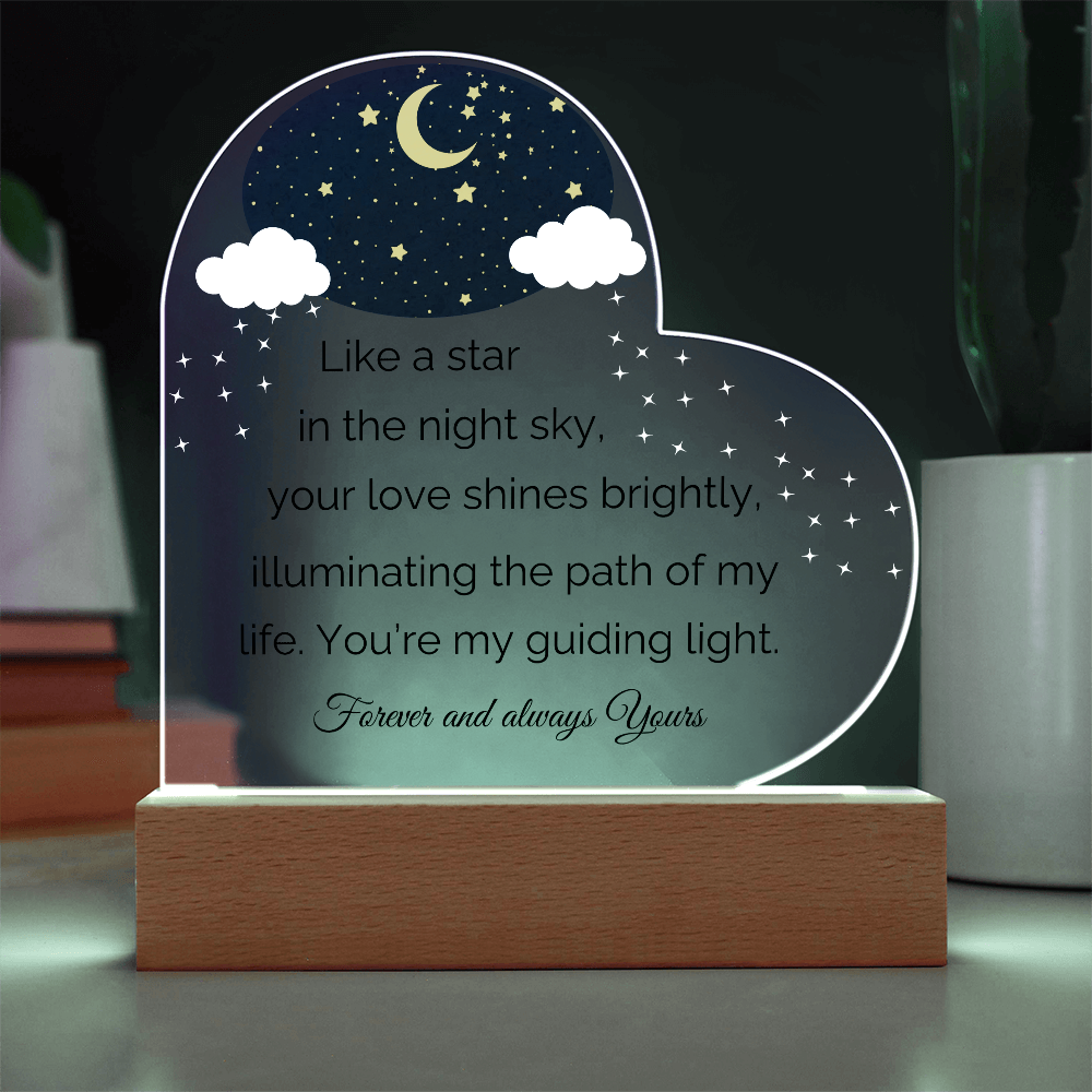 Couple Love Heart Acrylic Plaque for Valentine, Anniversary Birthday