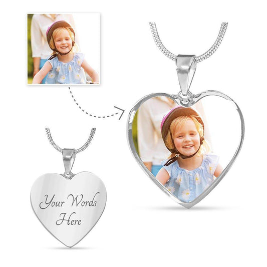 Personalized Photo Necklace Jewelry Gift for Her - Heart Photo Necklace - Giftsmojo