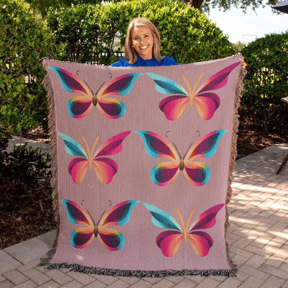 Butterfly Heirloom Woven Blanket - Great Gift for Butterfly or Nature Lovers - Giftsmojo