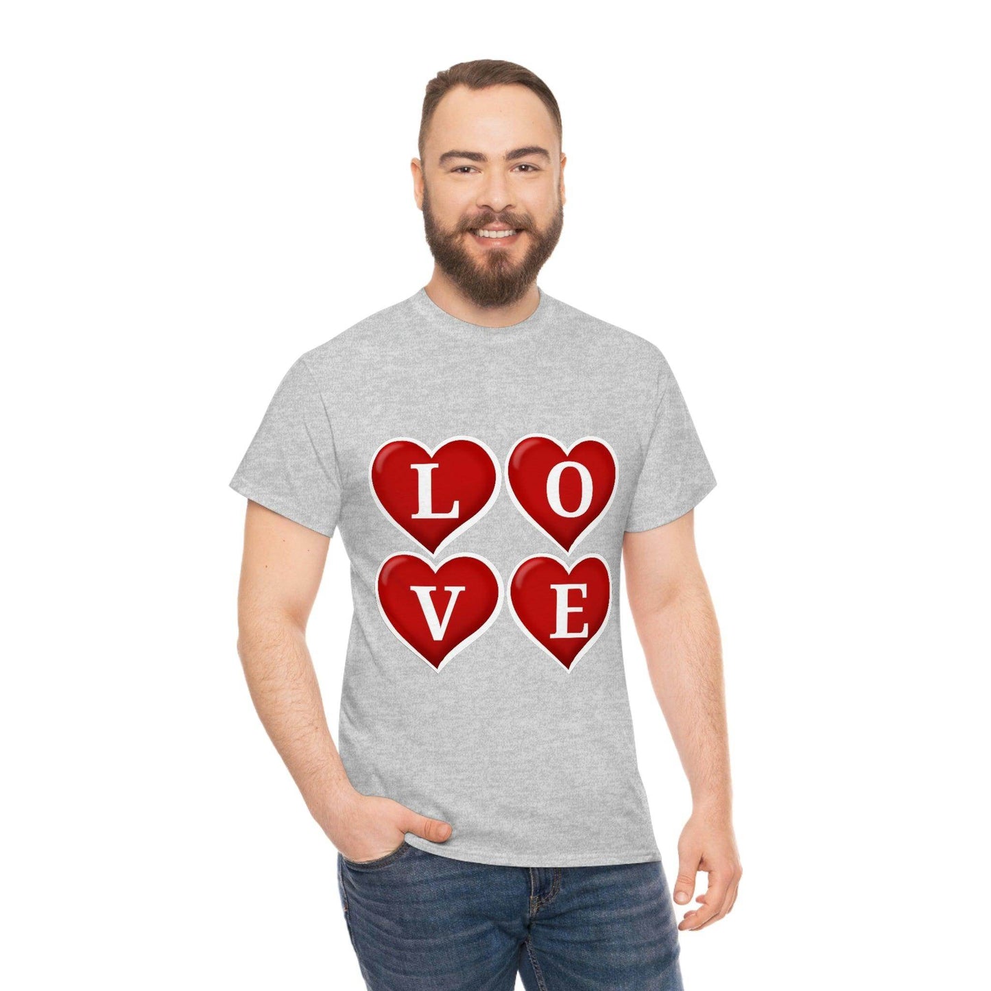white 4hearts love Tee - Giftsmojo