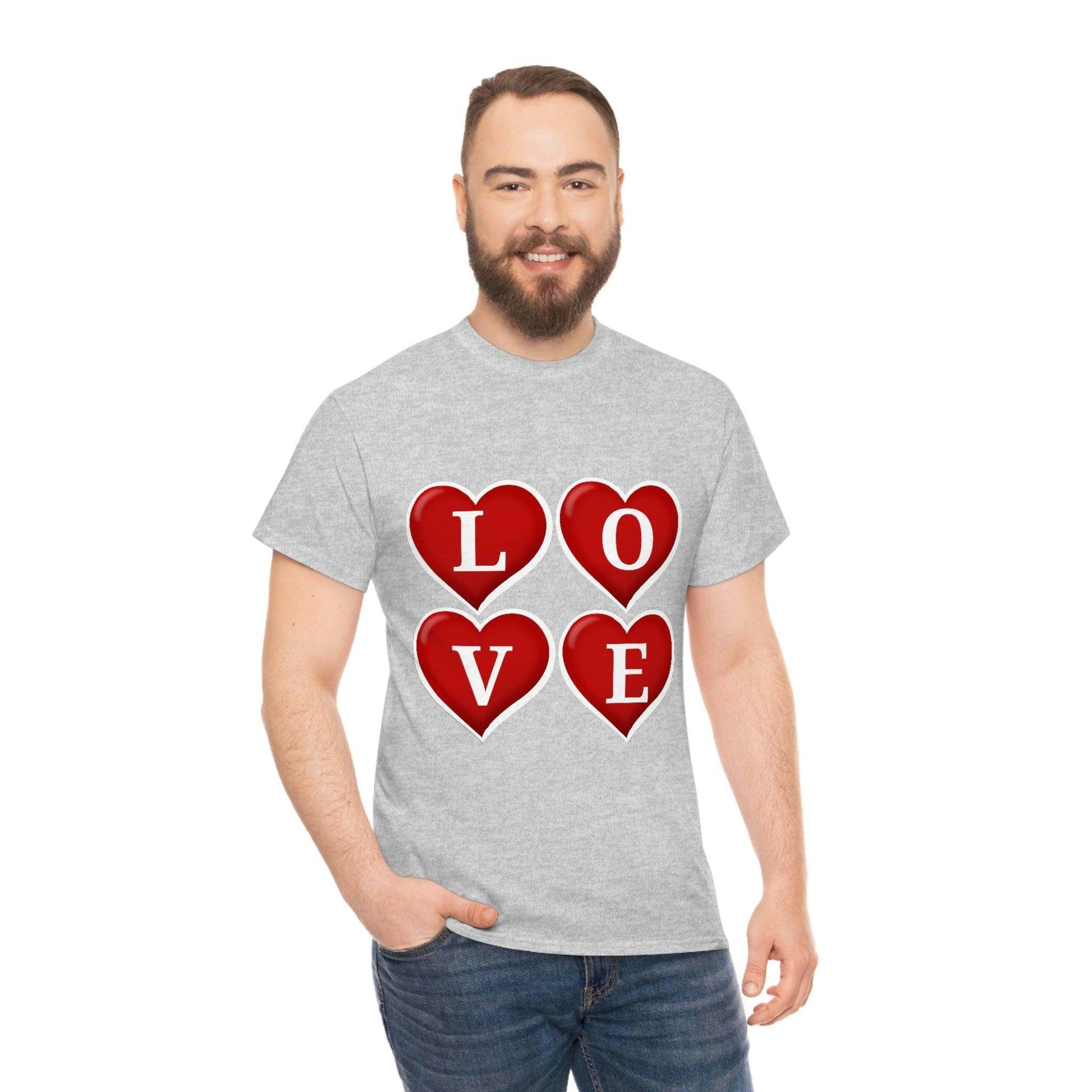 white 4hearts love Tee - Giftsmojo
