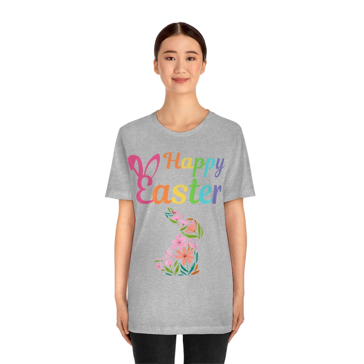 Happy Easter Bunny Shirt Easter Gift women Easter Shirt - Easter Day Shirt Cute Easter flower shirt - Giftsmojo