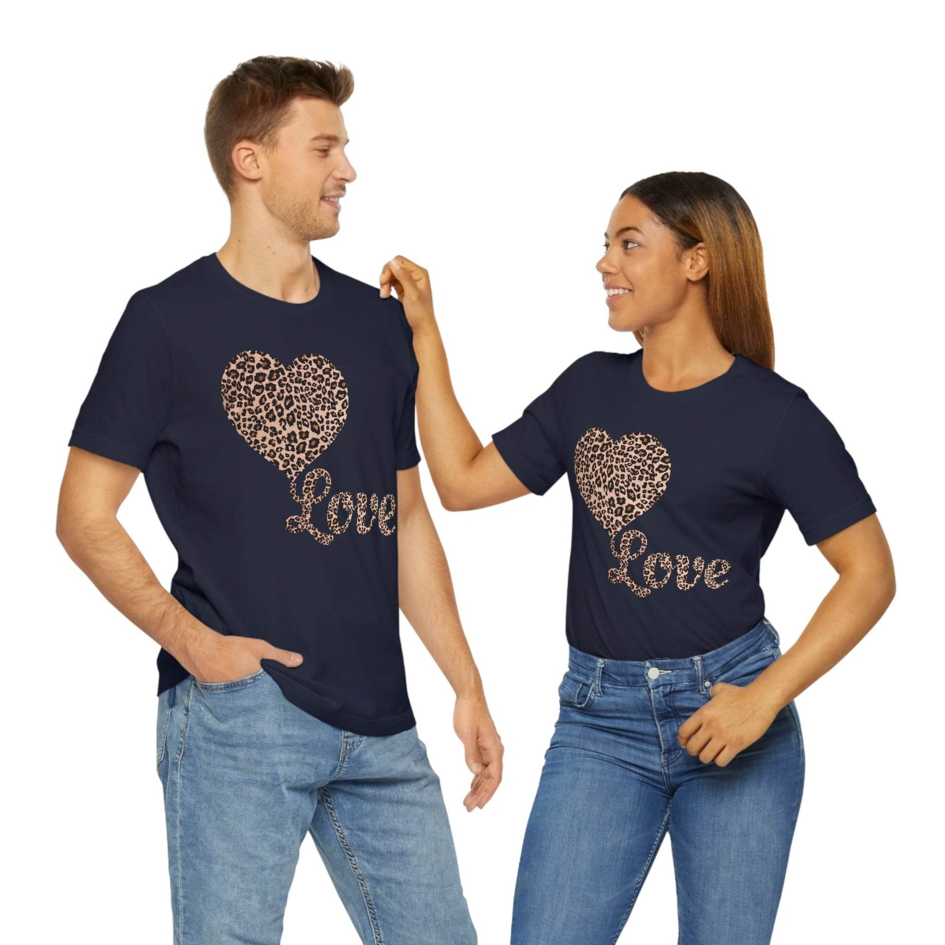 Love Heart, Leopard Print Tee - Giftsmojo