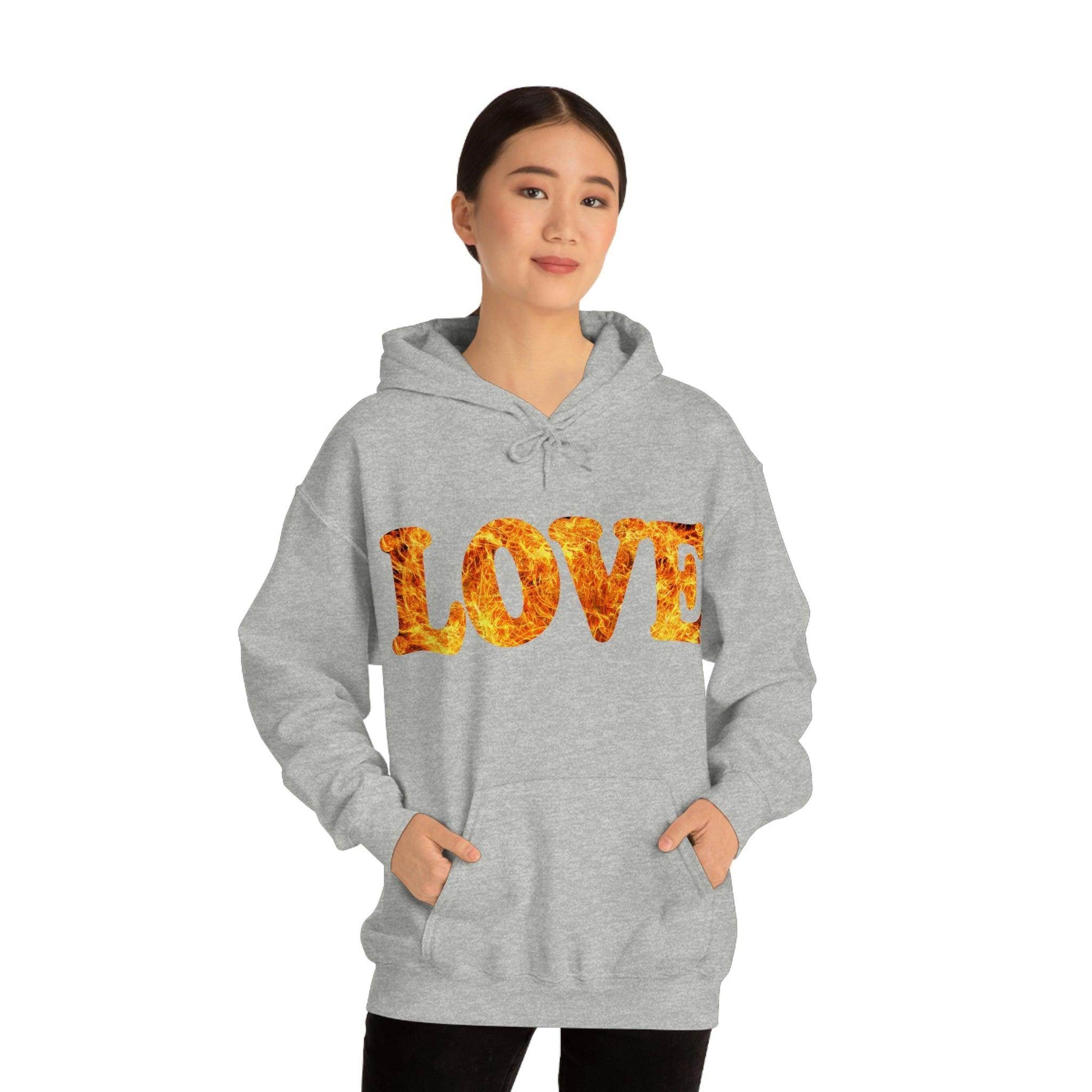 Love Fire Hooded Sweatshirt - Giftsmojo
