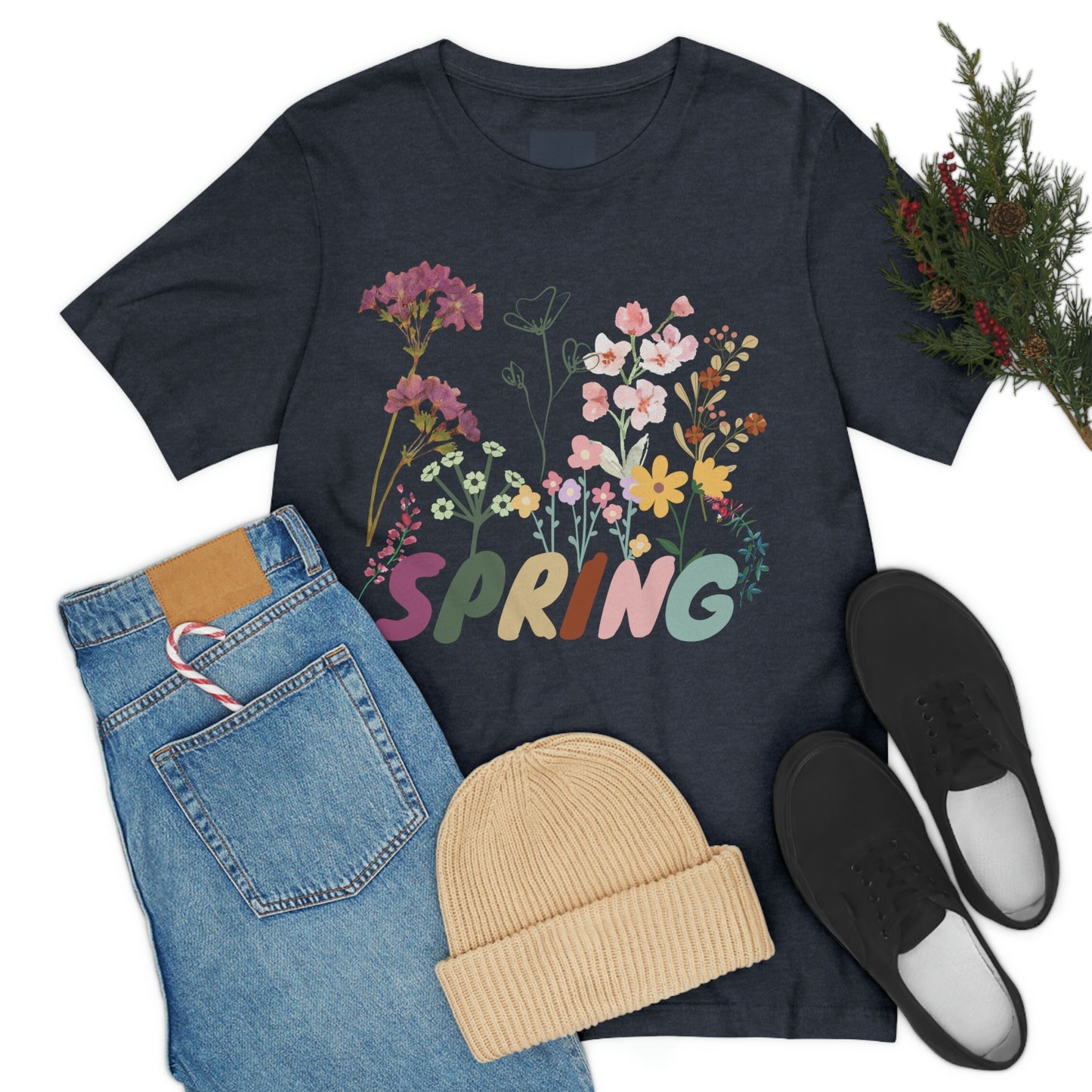Spring Shirt, Flower T shirt, Vintage Botanical Shirt, Vintage T-shirt, Graphic Tshirt, Botanical Print, Vintage Flower Shirt, Wildflower,