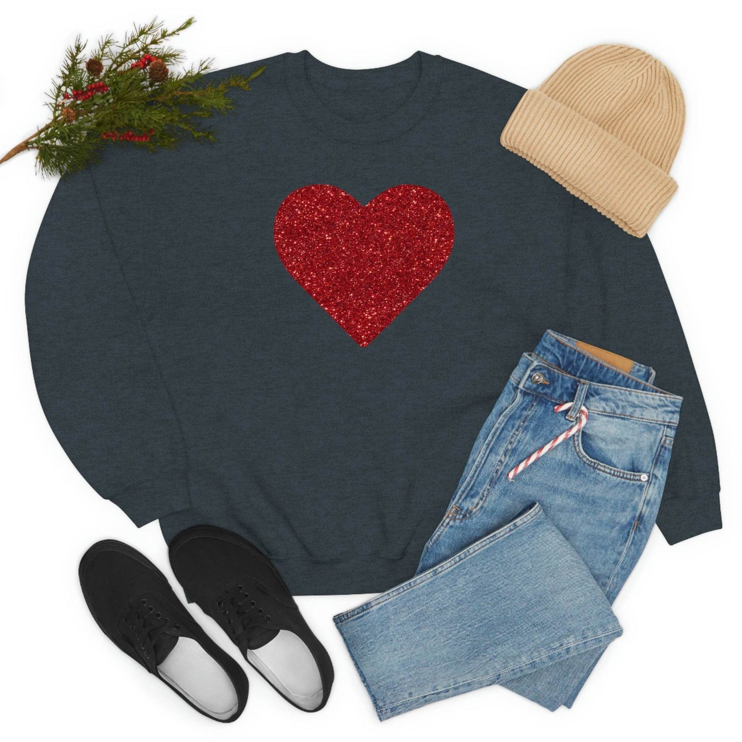 Heart Sweatshirt Love sweatshirt Love Shirt Cute Love Shirt with Heart Valentine sweatshirt - Matching Love shirt Girlfriend gift Boyfriend - Giftsmojo