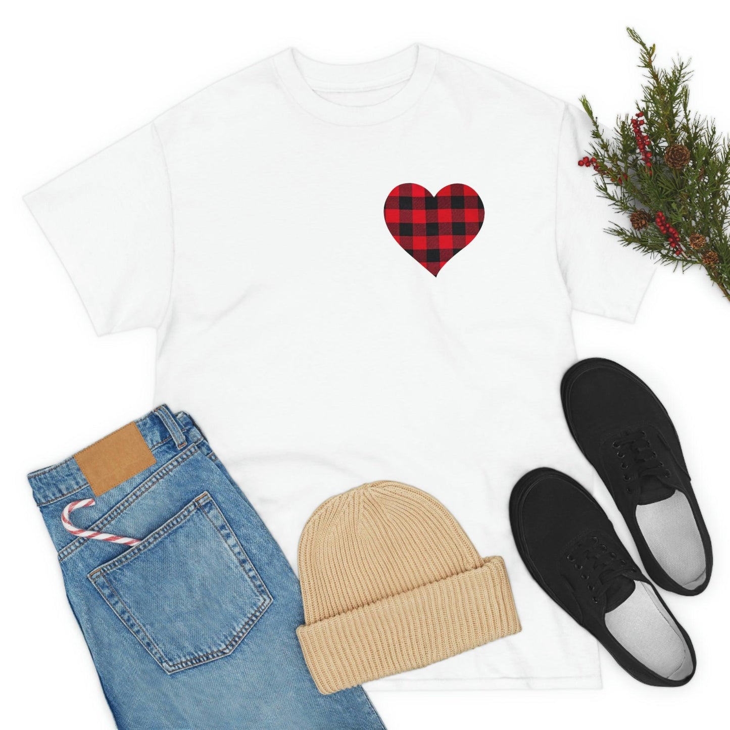 Plaid Heart T-Shirt - Giftsmojo