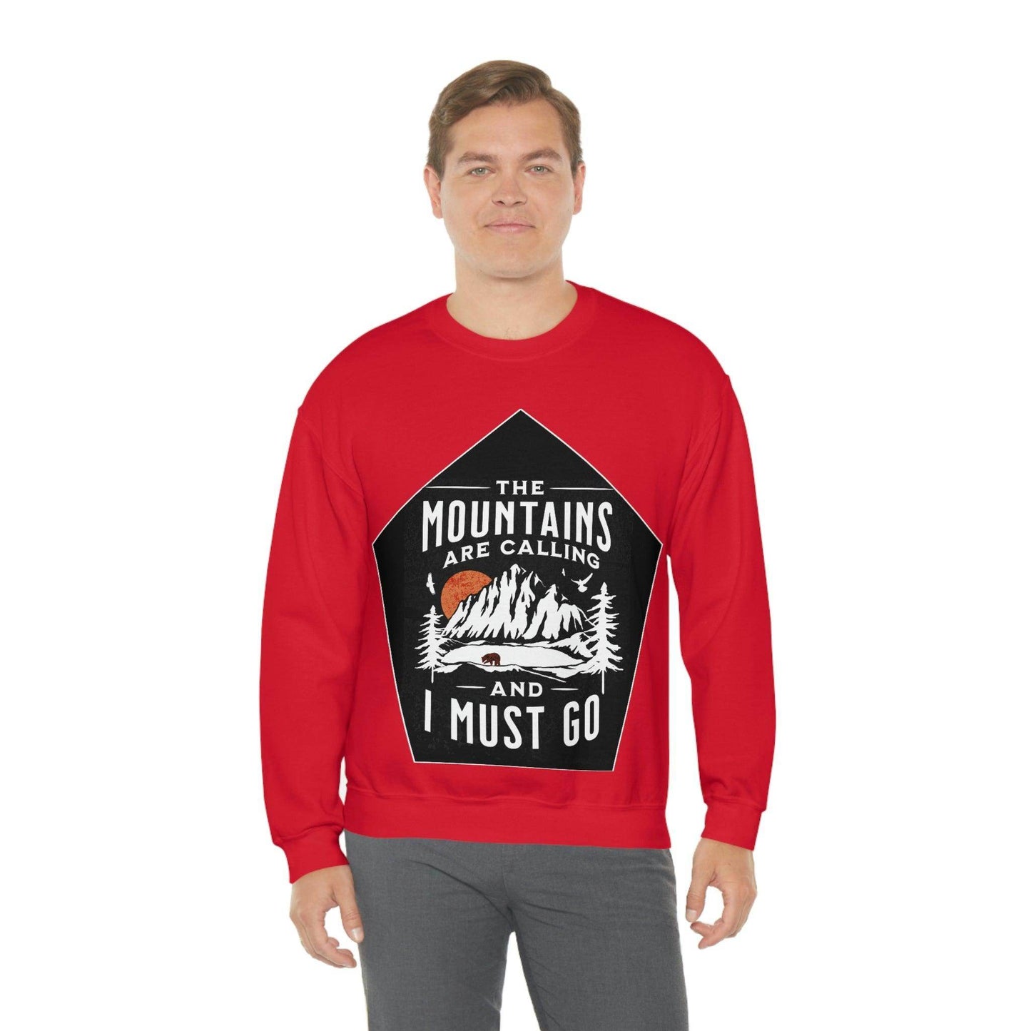 The Mountains are Calling and I Must Go, Crewneck Sweatshirt - Giftsmojo