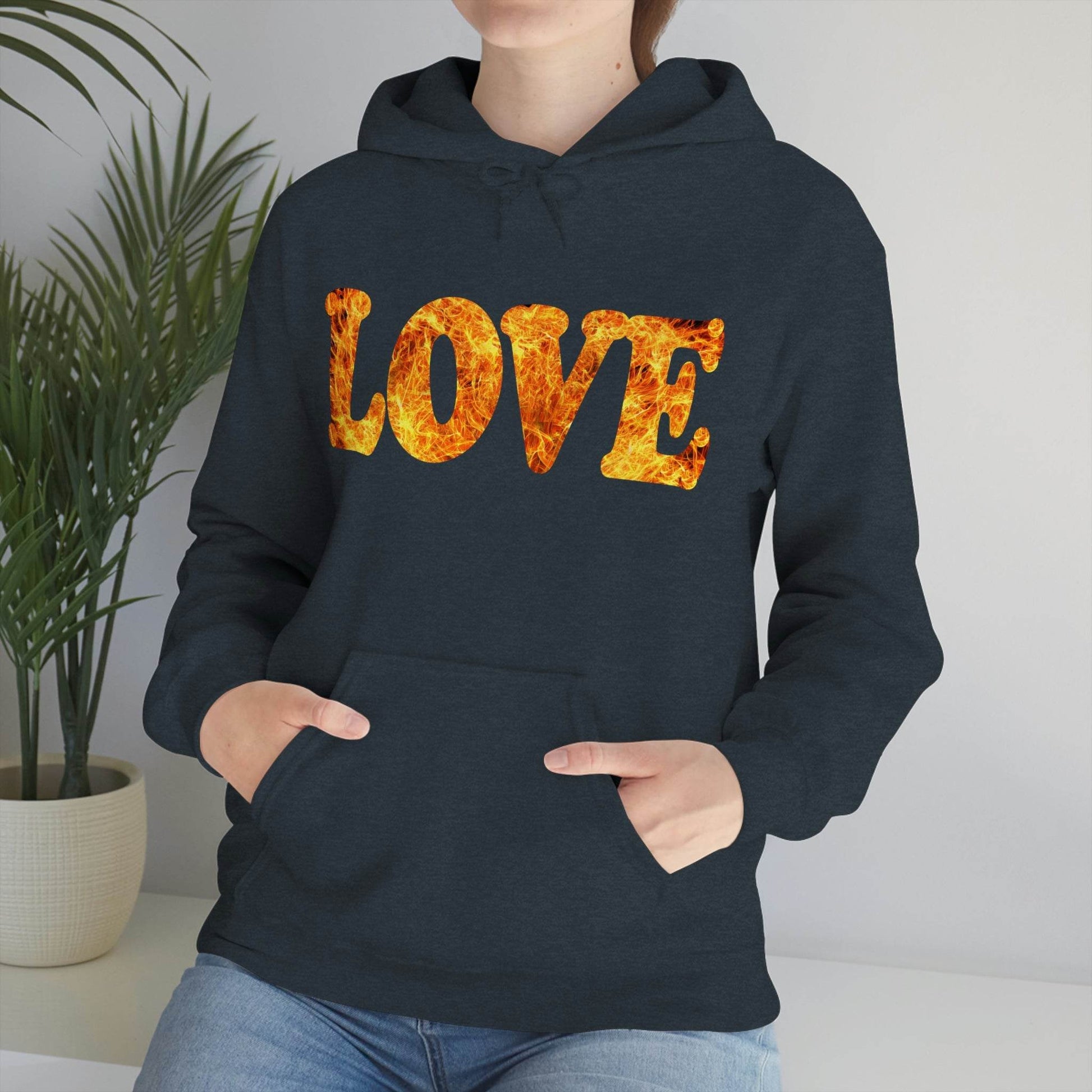 Love Fire Hooded Sweatshirt - Giftsmojo