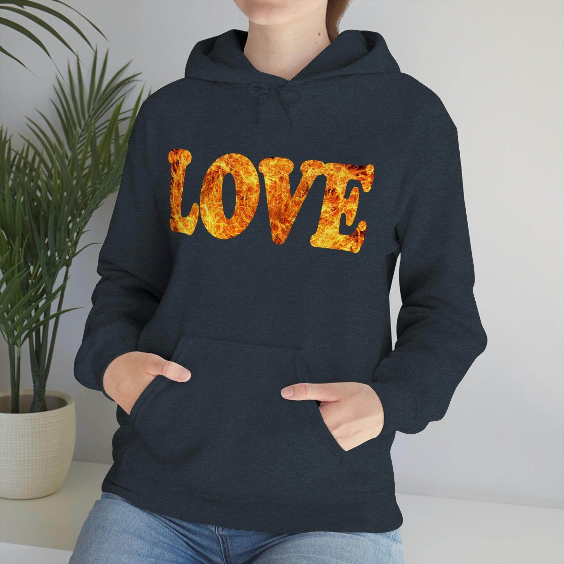 Love Fire Hooded Sweatshirt - Giftsmojo