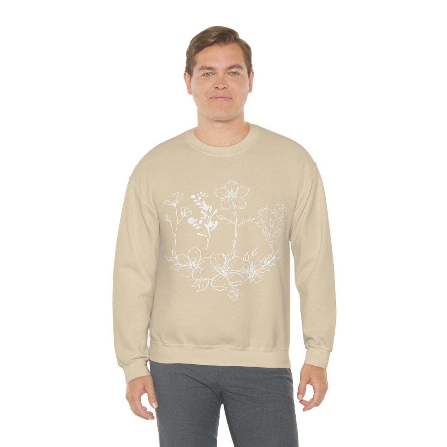 Flower sweatshirt, Vintage Flower Shirt, Vintage Botanical Shirt, plant sweatshirt, - Giftsmojo