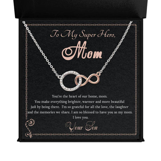 Gift to Mom From Son - Infinite Bond - Infinity Circle Necklace - Giftsmojo