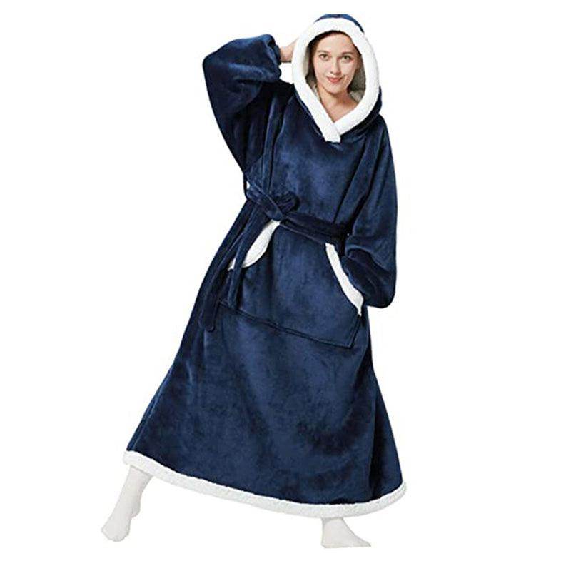 Winter Hoodie Blanket With Button Design Warm Home Clothes Women Men Oversized Pullover - Giftsmojo