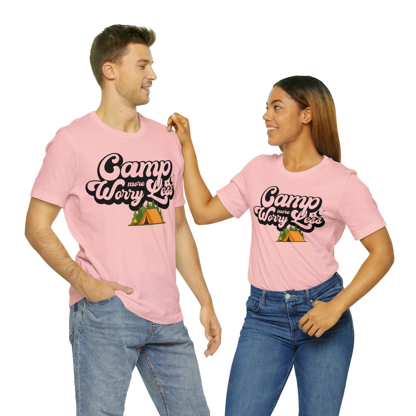 Camp More Worry Less Shirt, Outdoor adventure clothing, Nature-inspired shirts, Outdoor enthusiasts gift, Adventure-themed attire - Giftsmojo