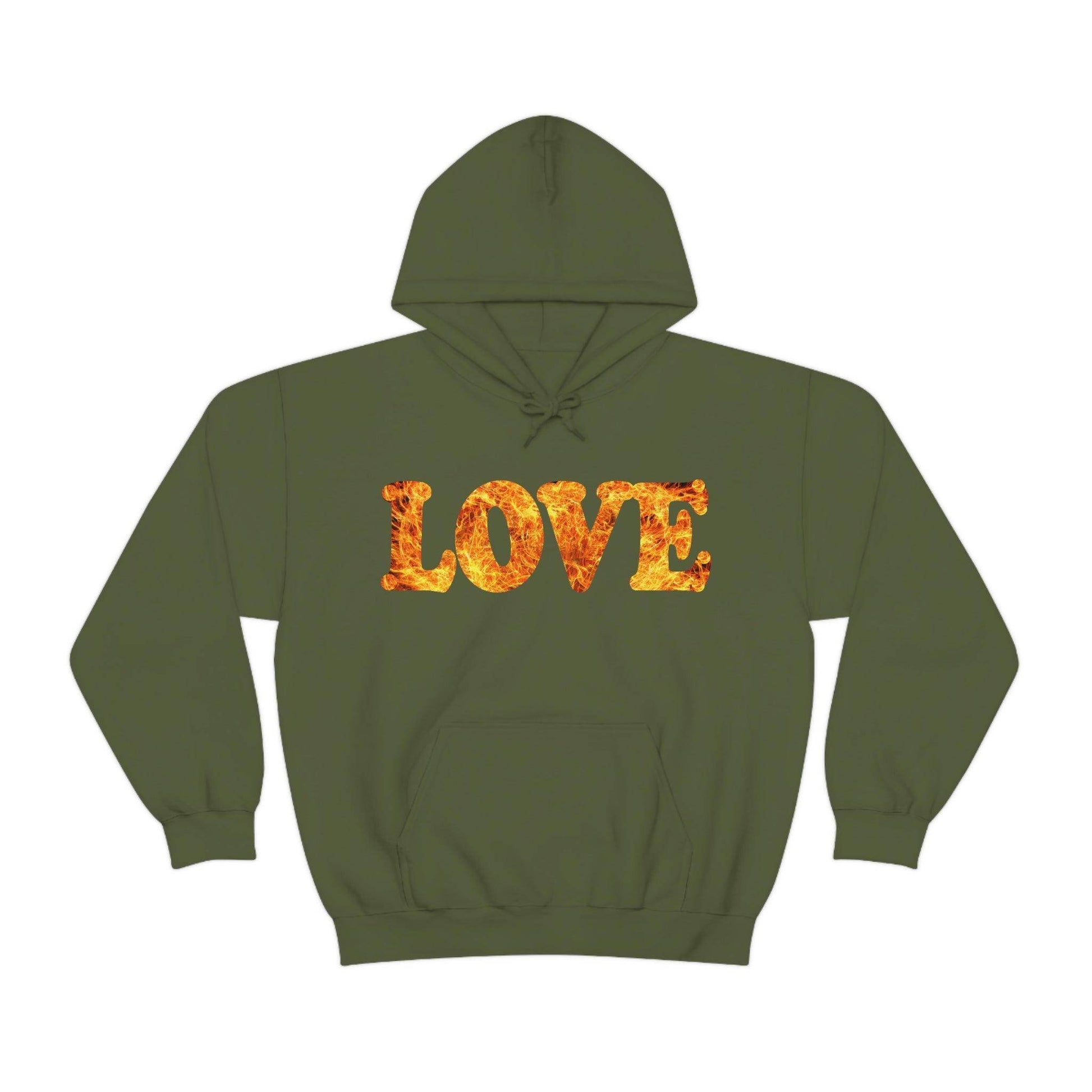 Love Fire Hooded Sweatshirt - Giftsmojo
