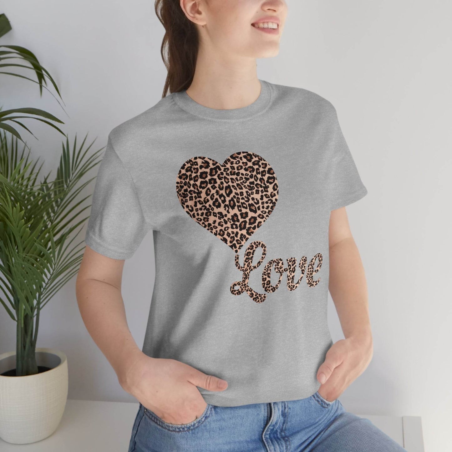 Love Heart, Leopard Print Tee - Giftsmojo