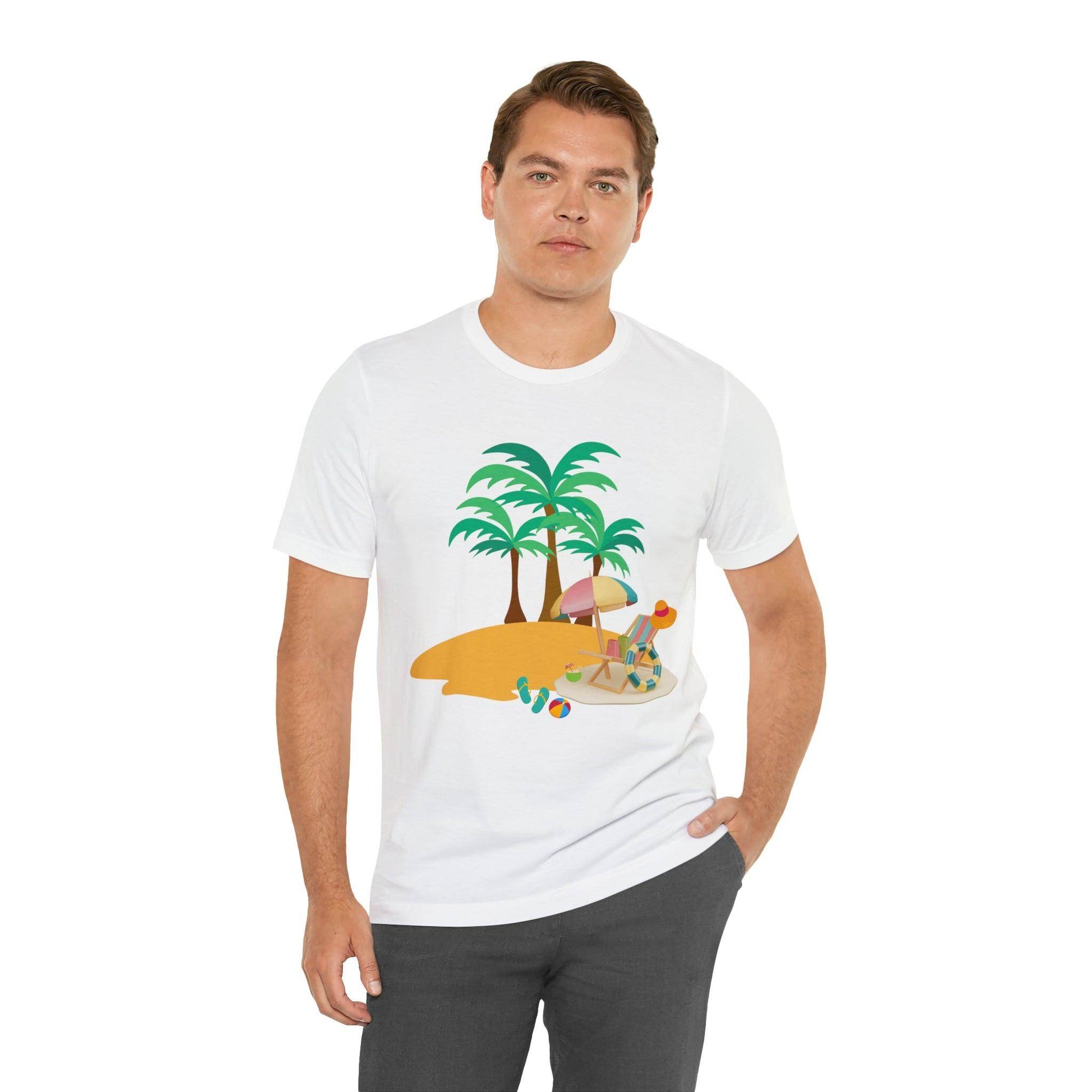 Beach shirt, Beach t-shirt, Summer shirt, Beachwear, Beach fashion, Tropical print, Trendy design, Stylish beach apparel - Giftsmojo