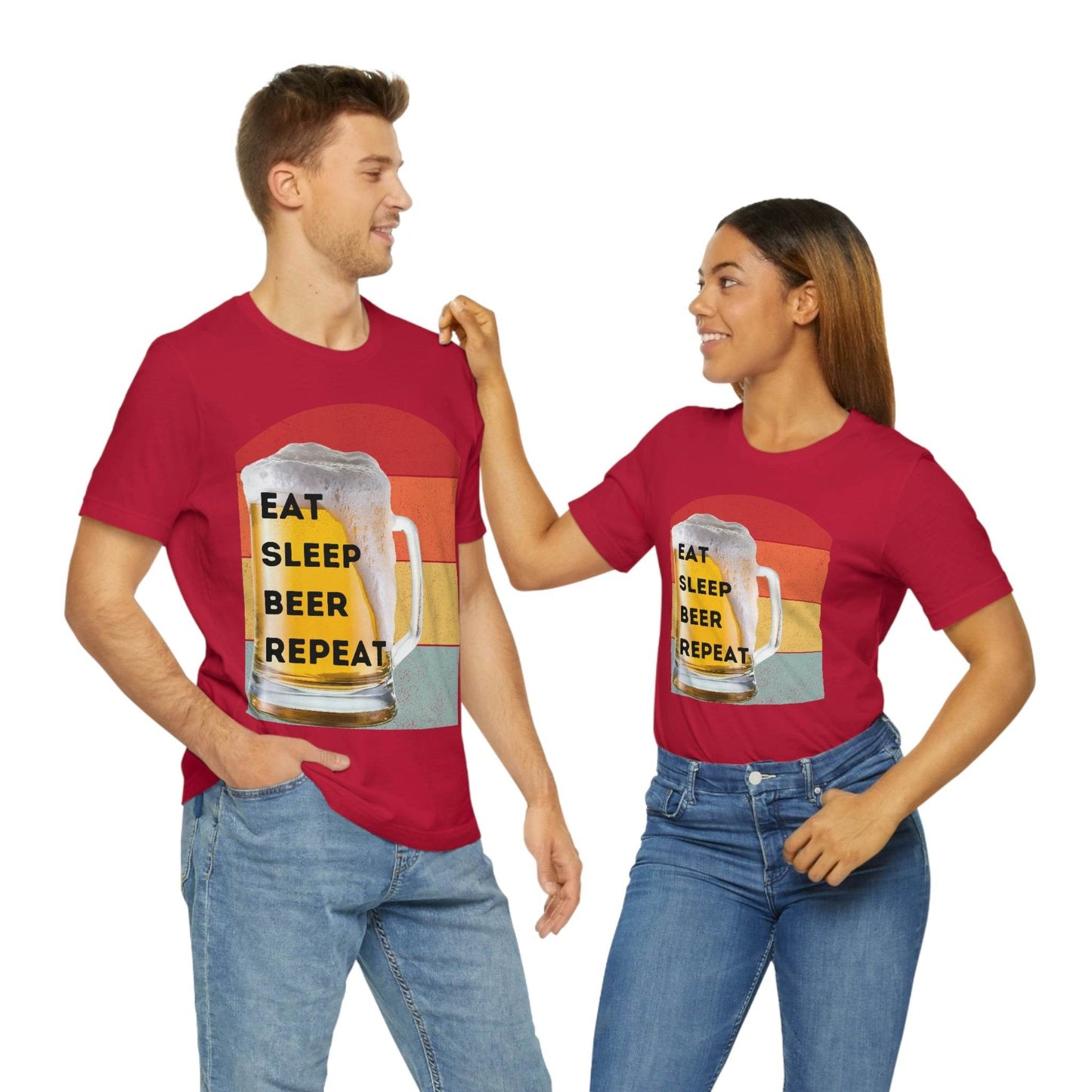 Retro shirt Eat Sleep Beer Repeat - funny beer shirt - Giftsmojo