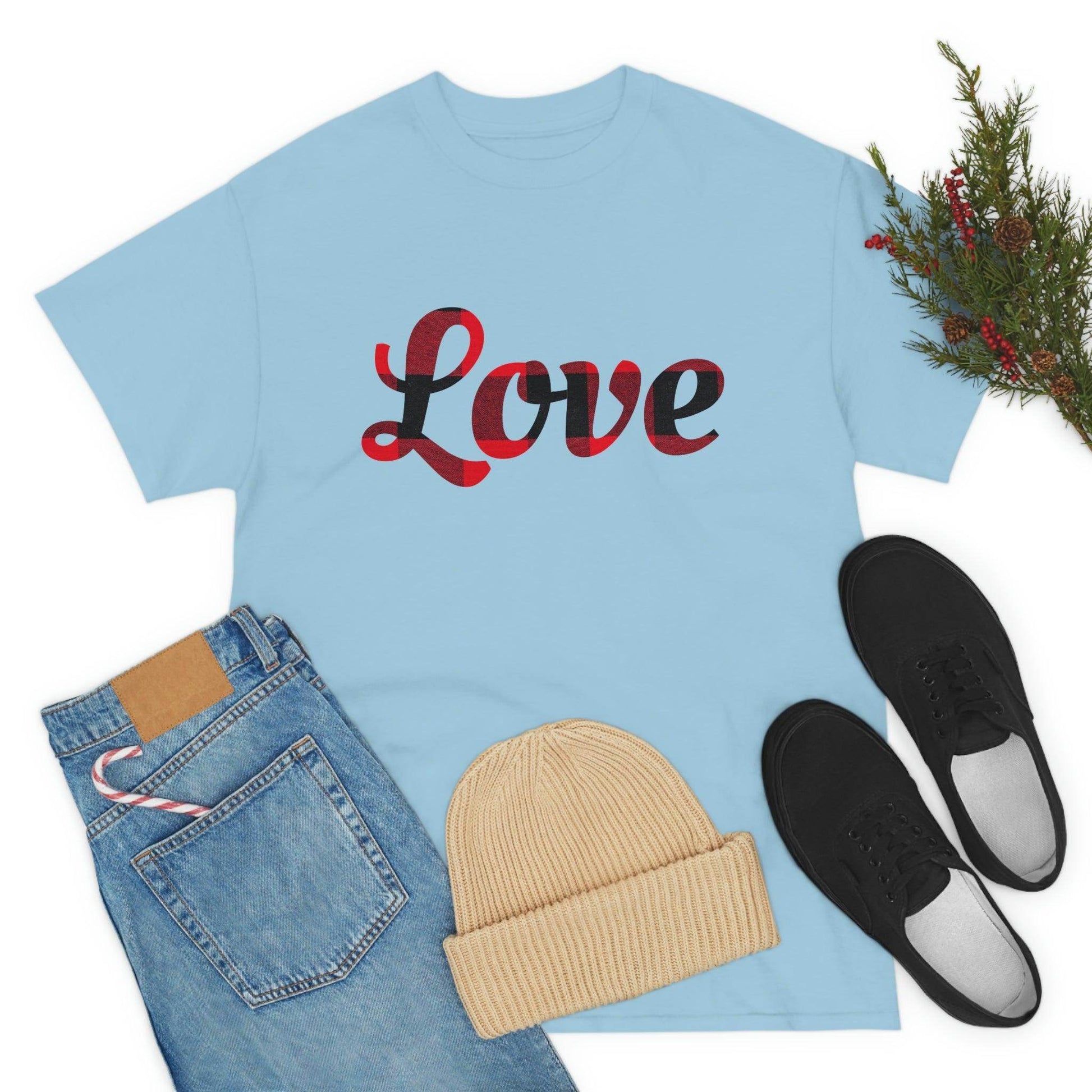 Plaid love T-Shirt - Giftsmojo