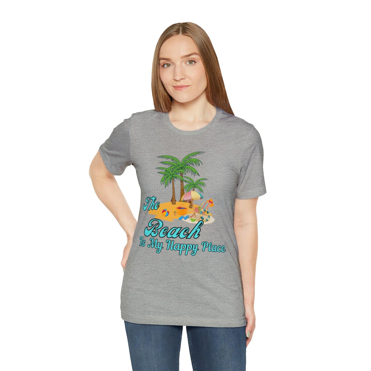 Beach shirt, The Beach is my happy place shirt, Beach t-shirt, Summer shirt, Beachwear, Beach fashion, Stylish beach apparel