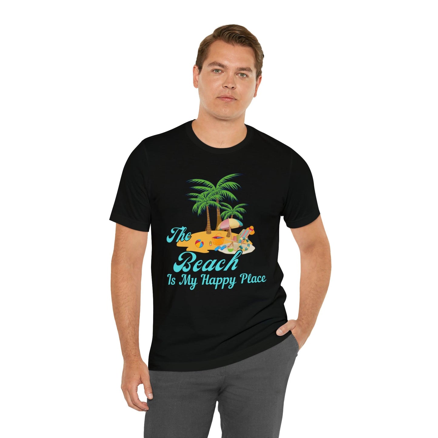 Beach shirt, The Beach is my happy place shirt, Beach t-shirt, Summer shirt, Beachwear, Beach fashion, Stylish beach apparel