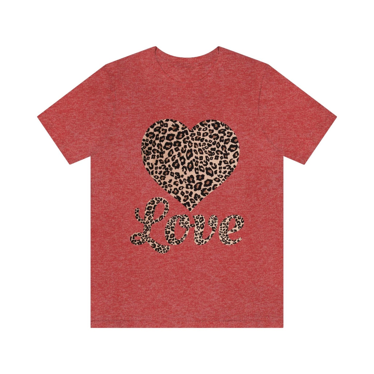 Leopard Print, Love Heart Tee, - Giftsmojo