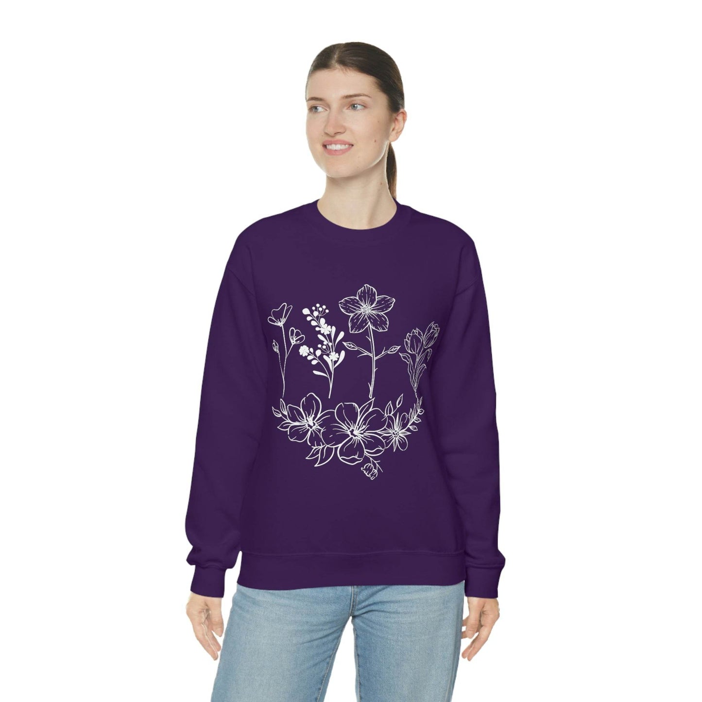 Flower sweatshirt, Vintage Flower Shirt, Vintage Botanical Shirt, plant sweatshirt, - Giftsmojo