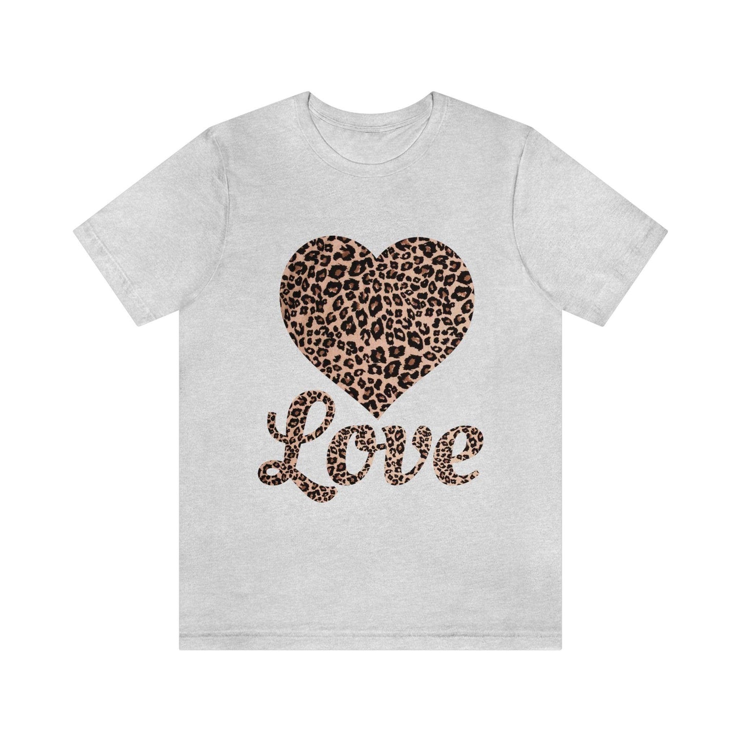 Leopard Print, Love Heart Tee, - Giftsmojo
