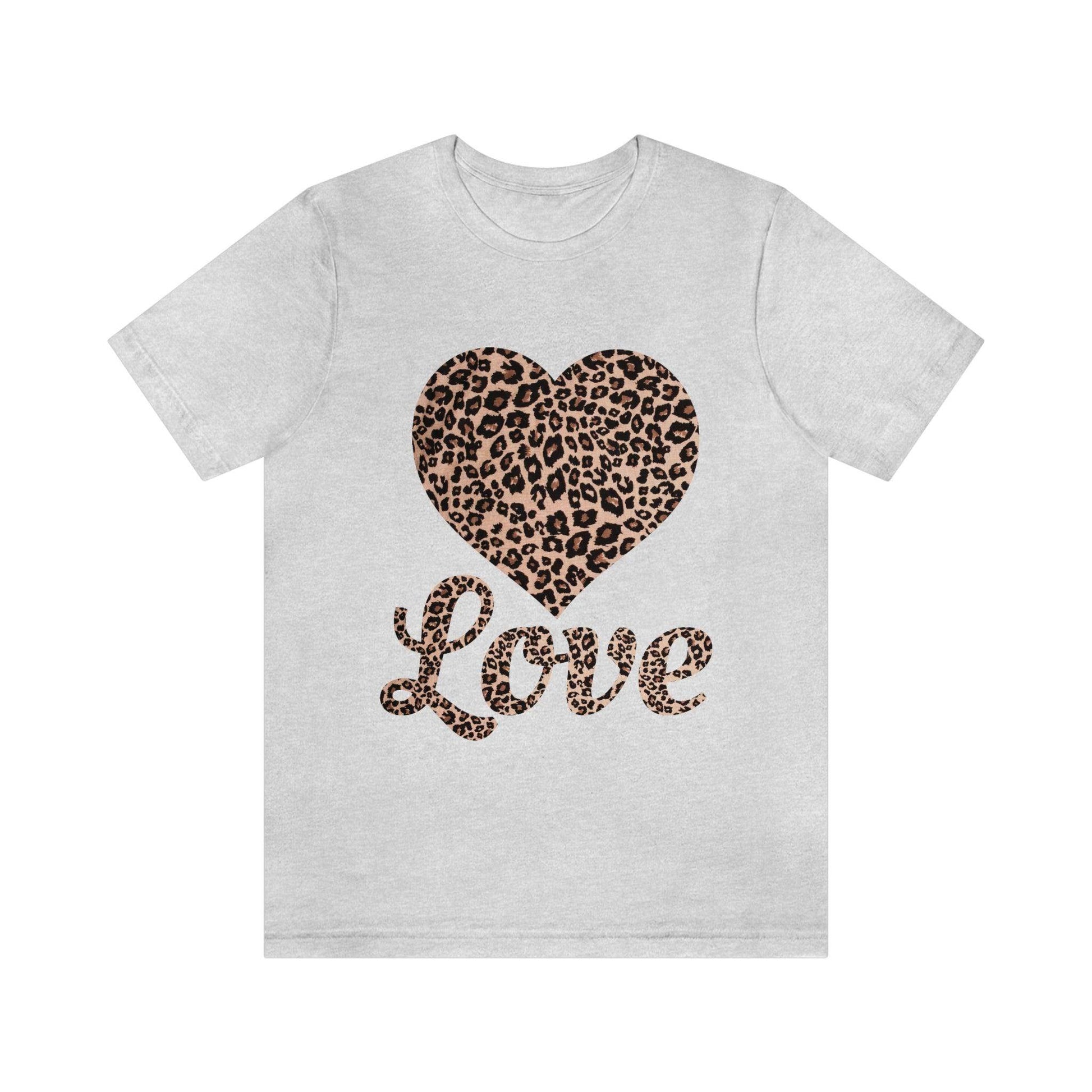 Leopard Print, Love Heart Tee, - Giftsmojo