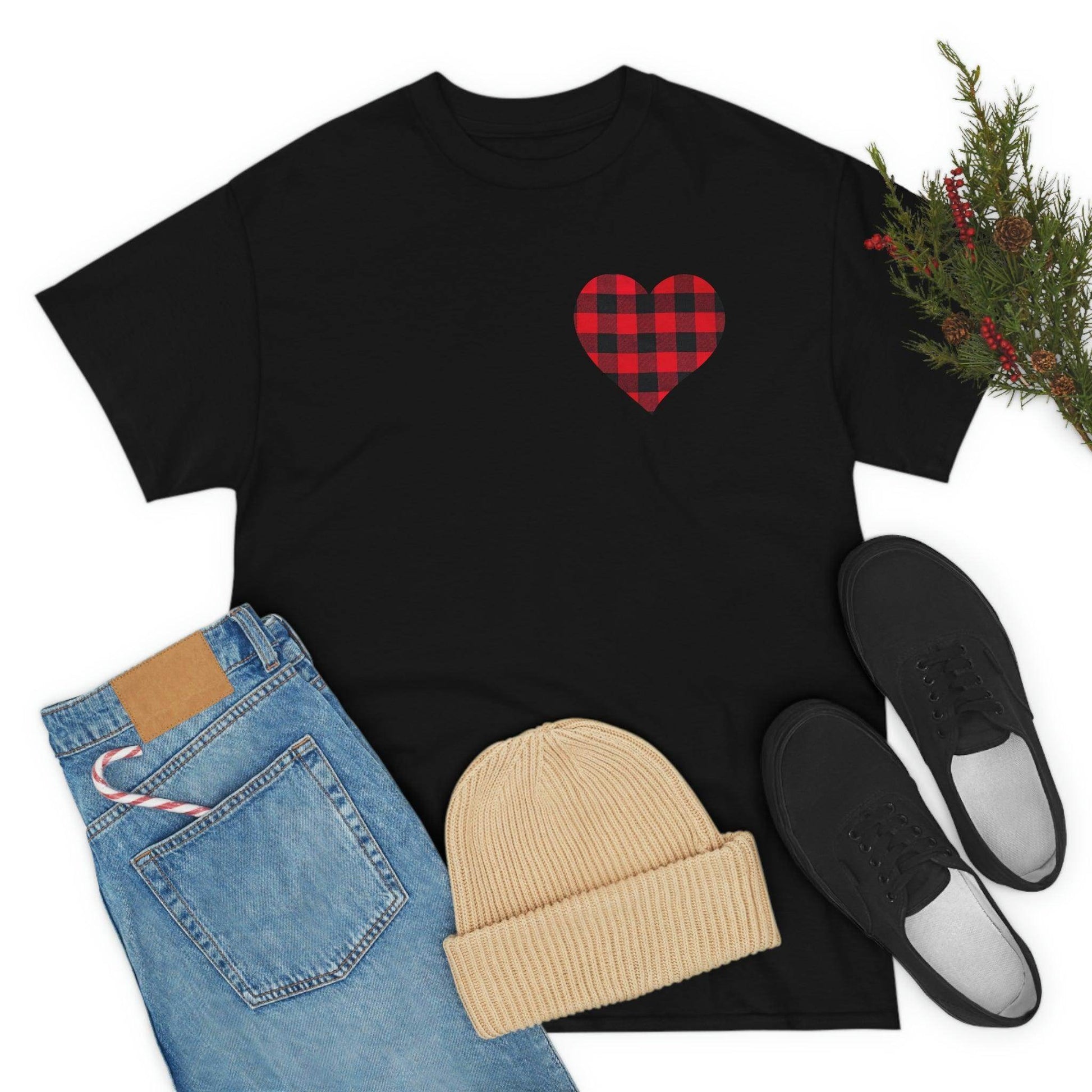 Plaid Heart T-Shirt - Giftsmojo