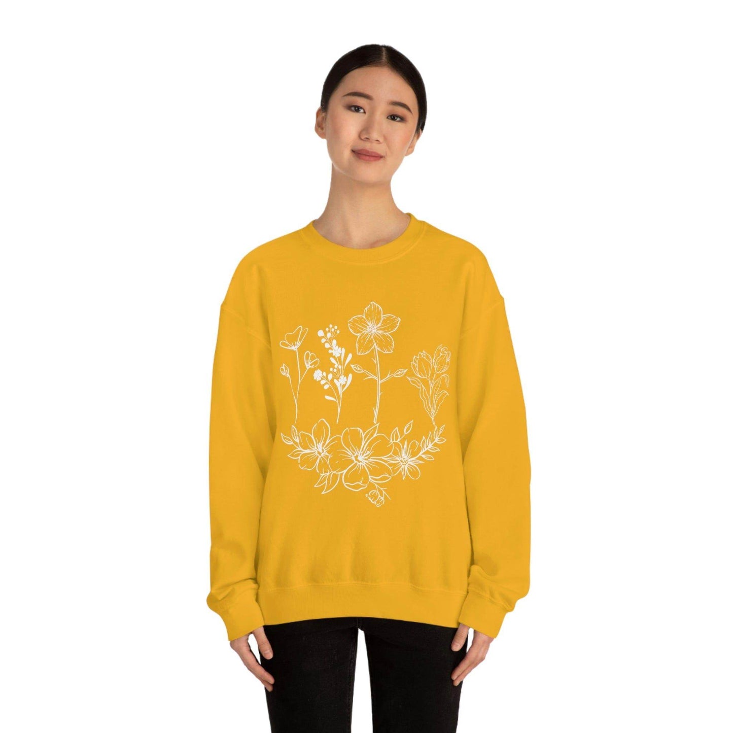 Flower sweatshirt, Vintage Flower Shirt, Vintage Botanical Shirt, plant sweatshirt, - Giftsmojo