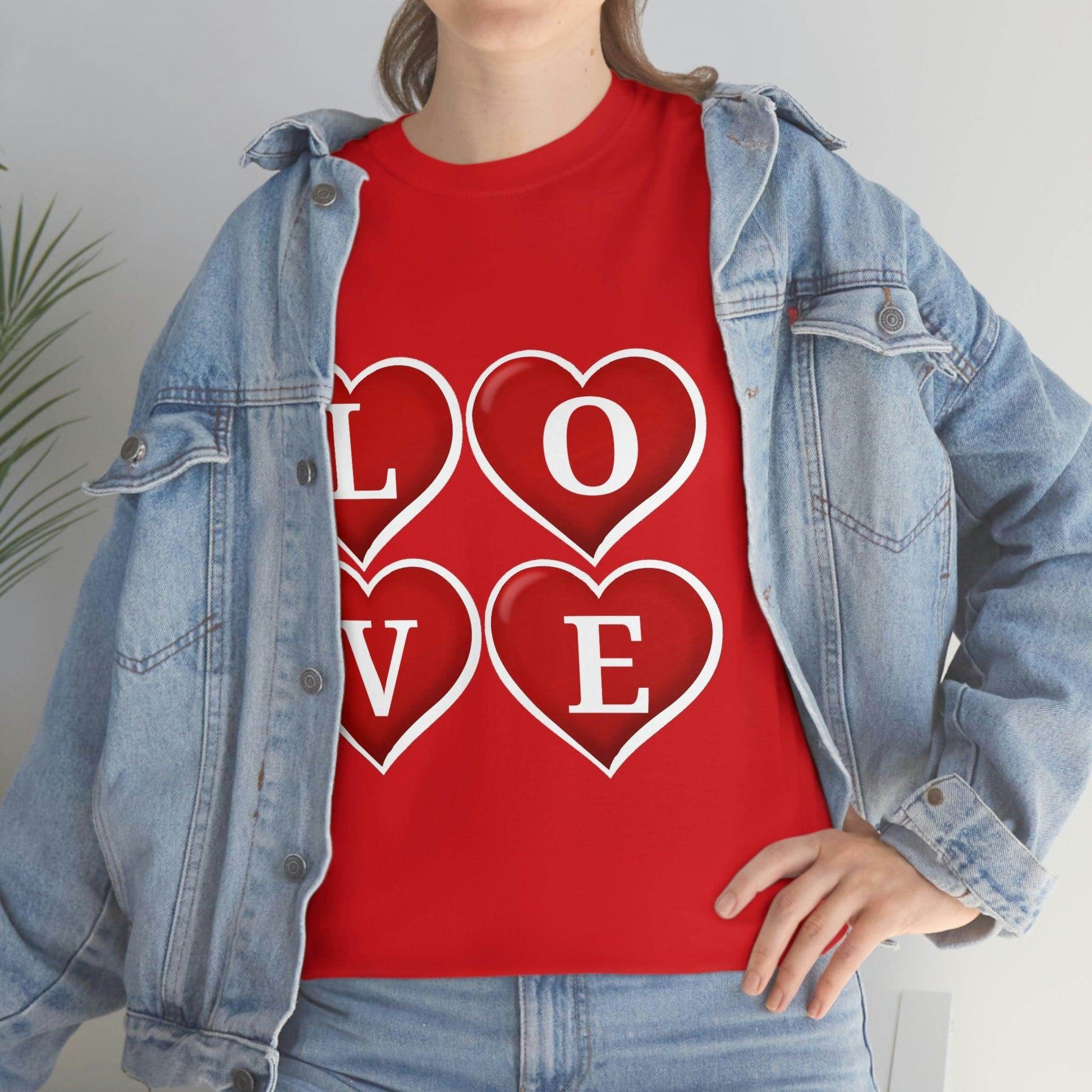white 4hearts love Tee - Giftsmojo