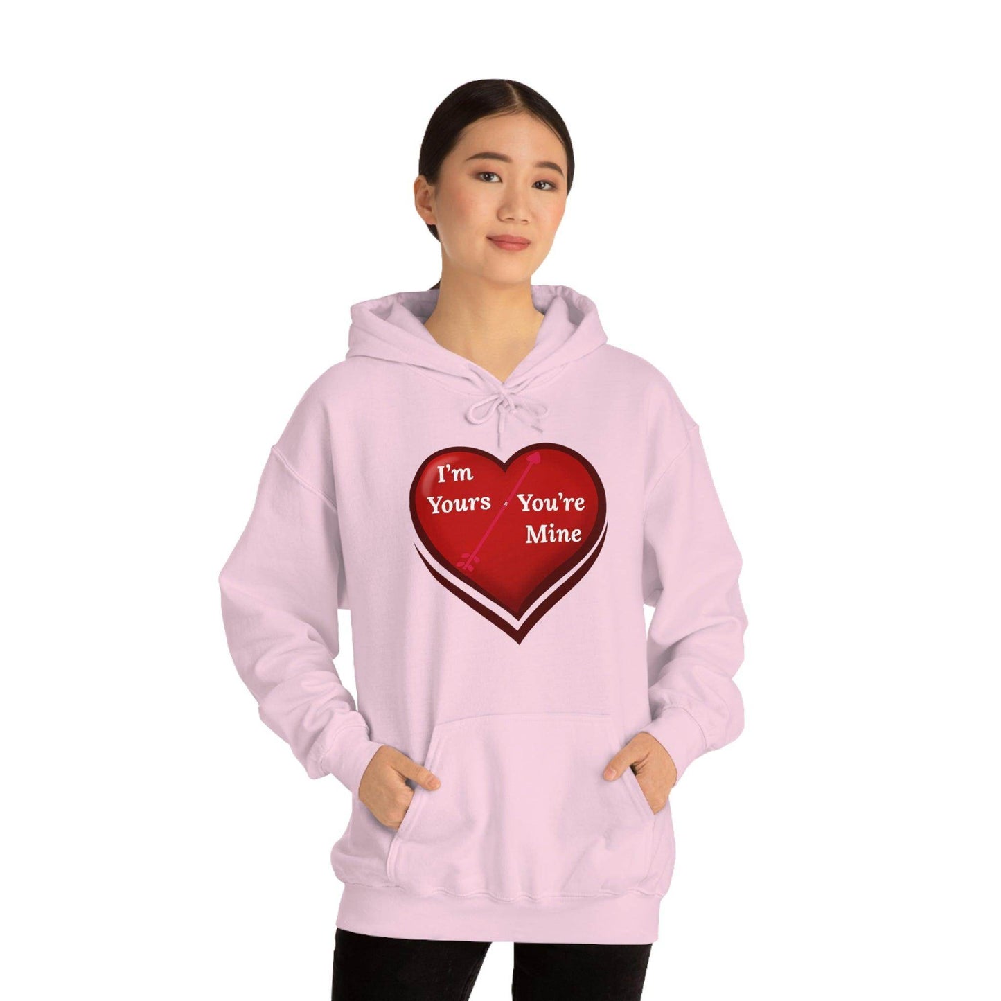I'm Yours and You're Mine Heart Hooded Sweatshirt - Giftsmojo