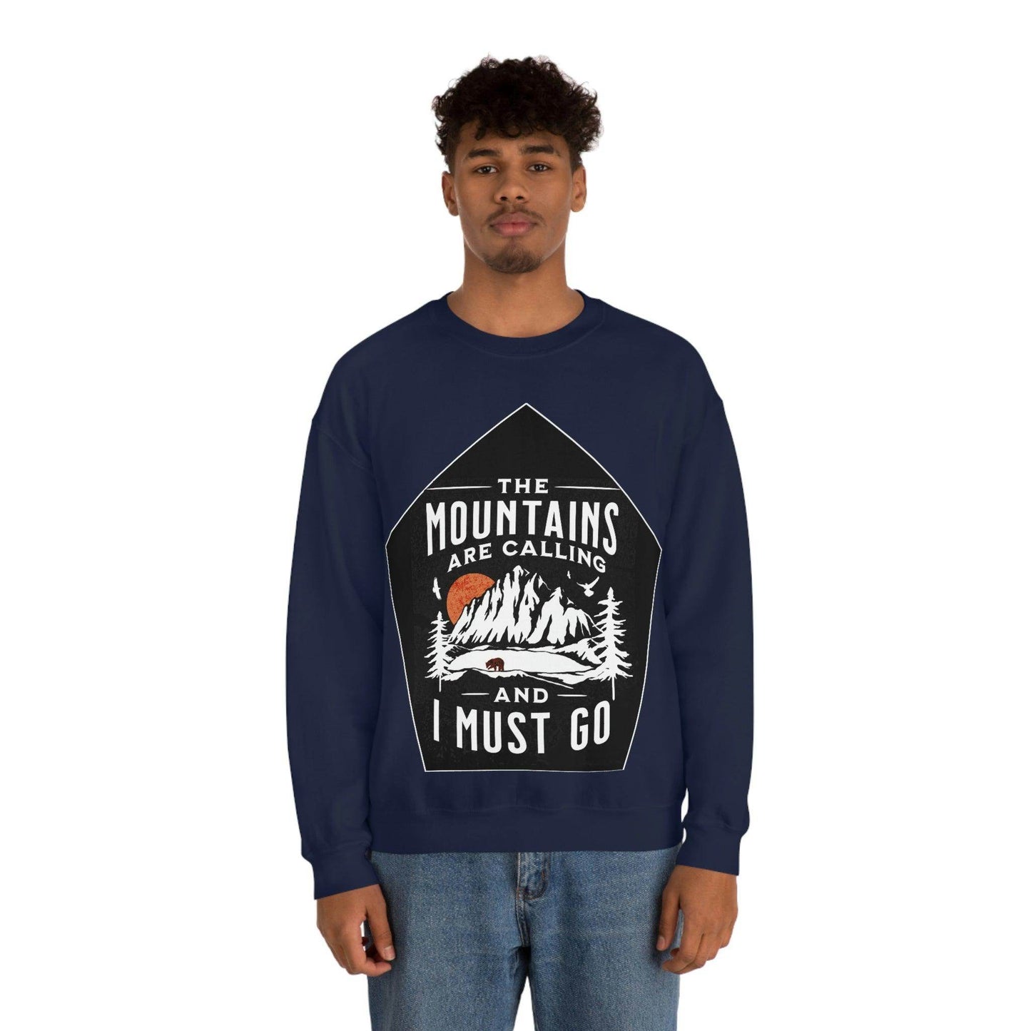 The Mountains are Calling and I Must Go, Crewneck Sweatshirt - Giftsmojo