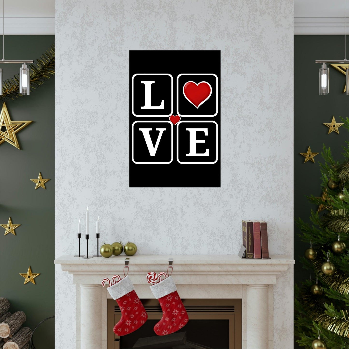 Love Square with Heart Premium Matte Vertical Posters - Giftsmojo