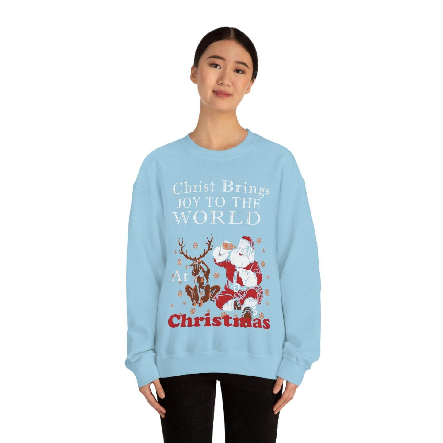 Christ brings joy to the World at Christmas Sweatshirt - Giftsmojo