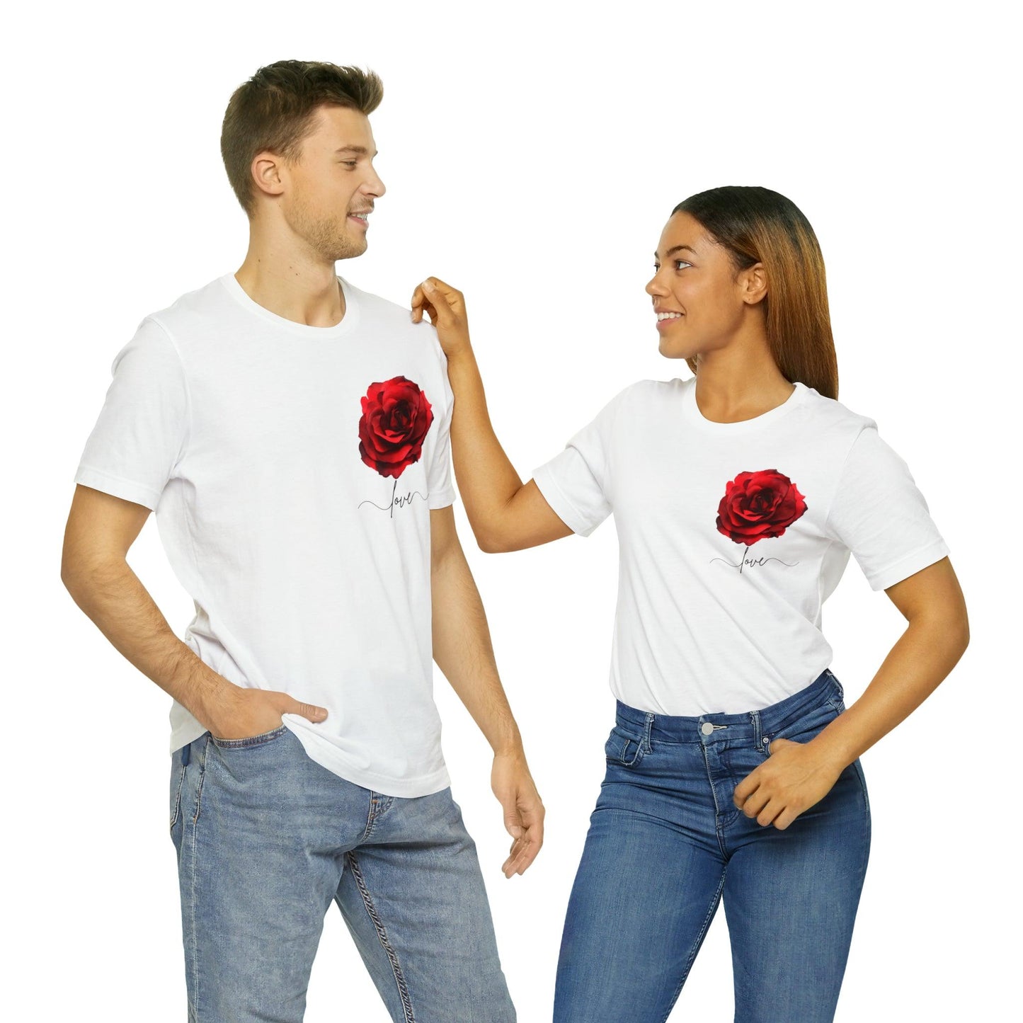 Love Rose Flower shirt, Floral motif, Floral shirt, Engagement gift, Anniversary gift, Wedding gift, gift for Wife, gift for Mom