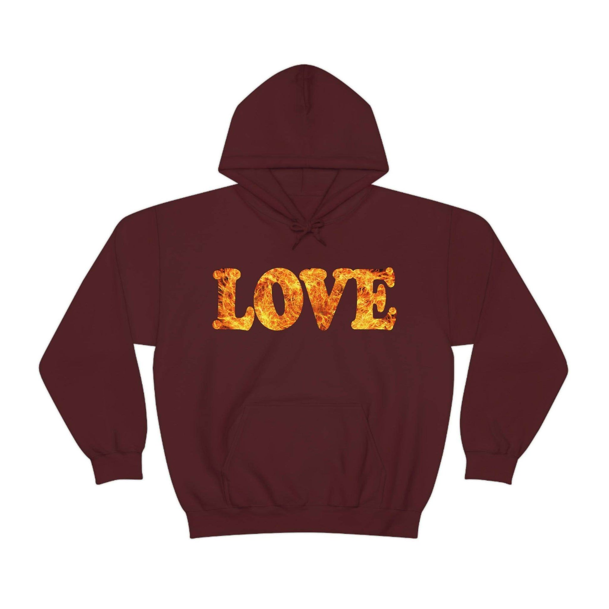 Love Fire Hooded Sweatshirt - Giftsmojo