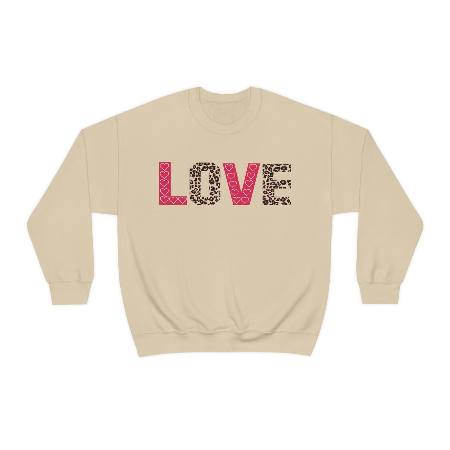 Love Sweatshirt with partial leopard print - Giftsmojo