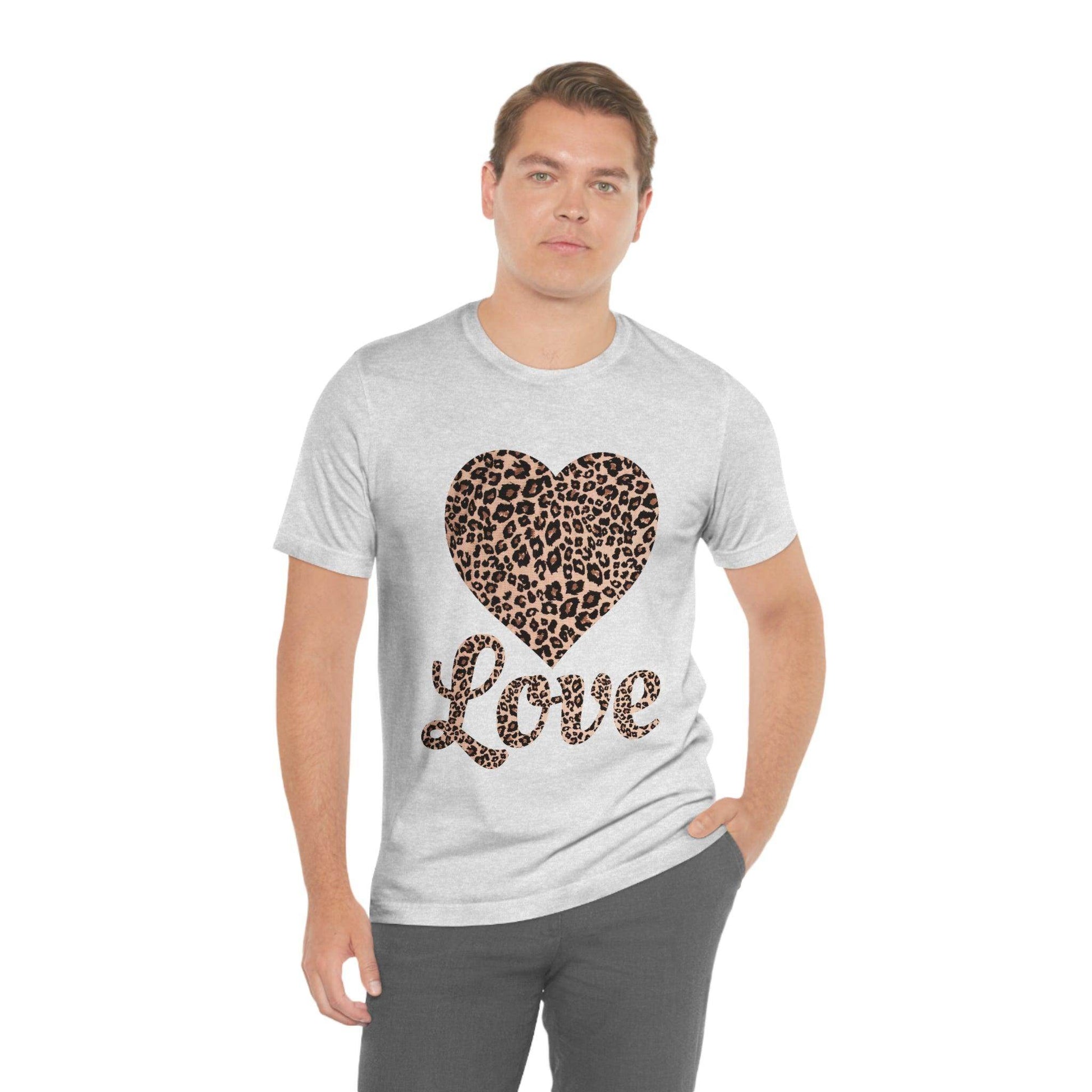 Leopard Print, Love Heart Tee, - Giftsmojo