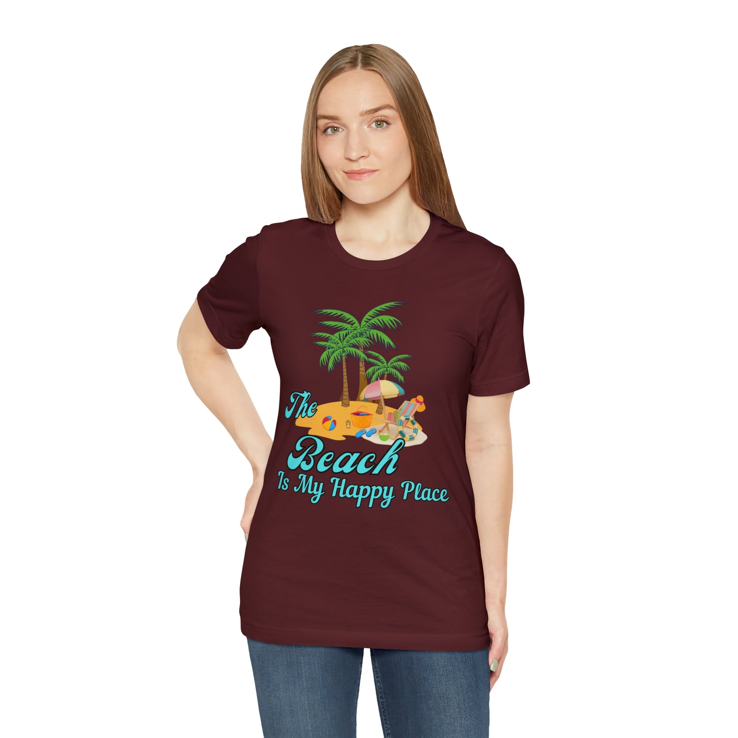 Beach shirt, The Beach is my happy place shirt, Beach t-shirt, Summer shirt, Beachwear, Beach fashion, Stylish beach apparel