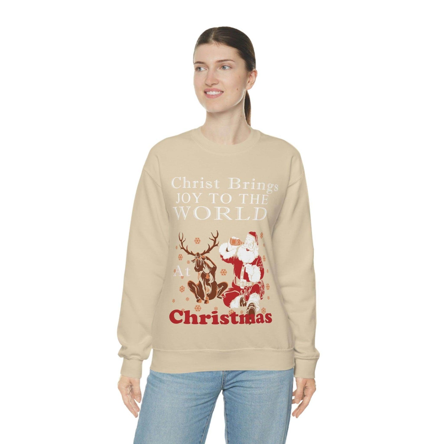 Christ brings joy to the World at Christmas Sweatshirt - Giftsmojo