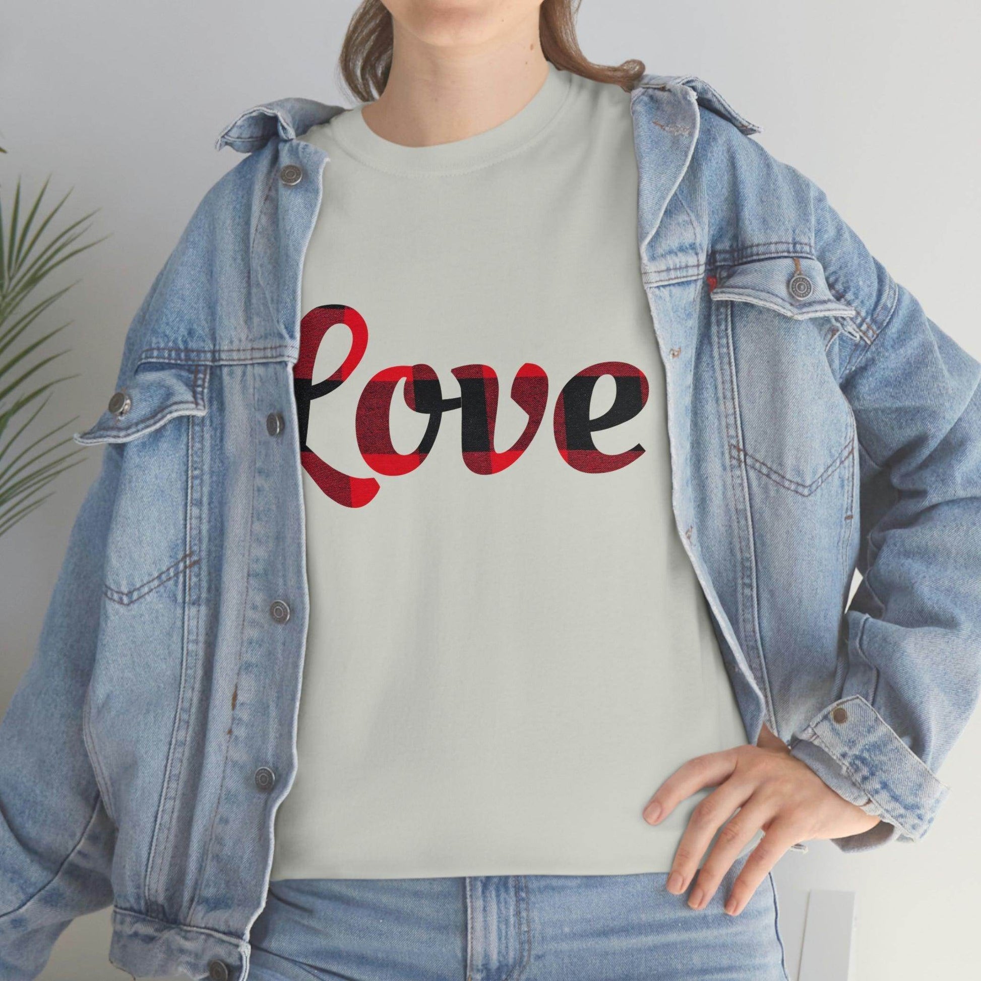 Plaid love T-Shirt - Giftsmojo