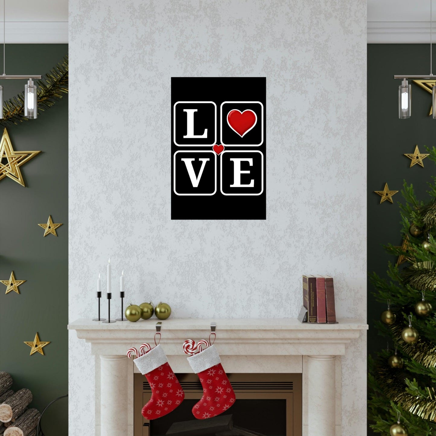 Love Square with Heart Premium Matte Vertical Posters - Giftsmojo