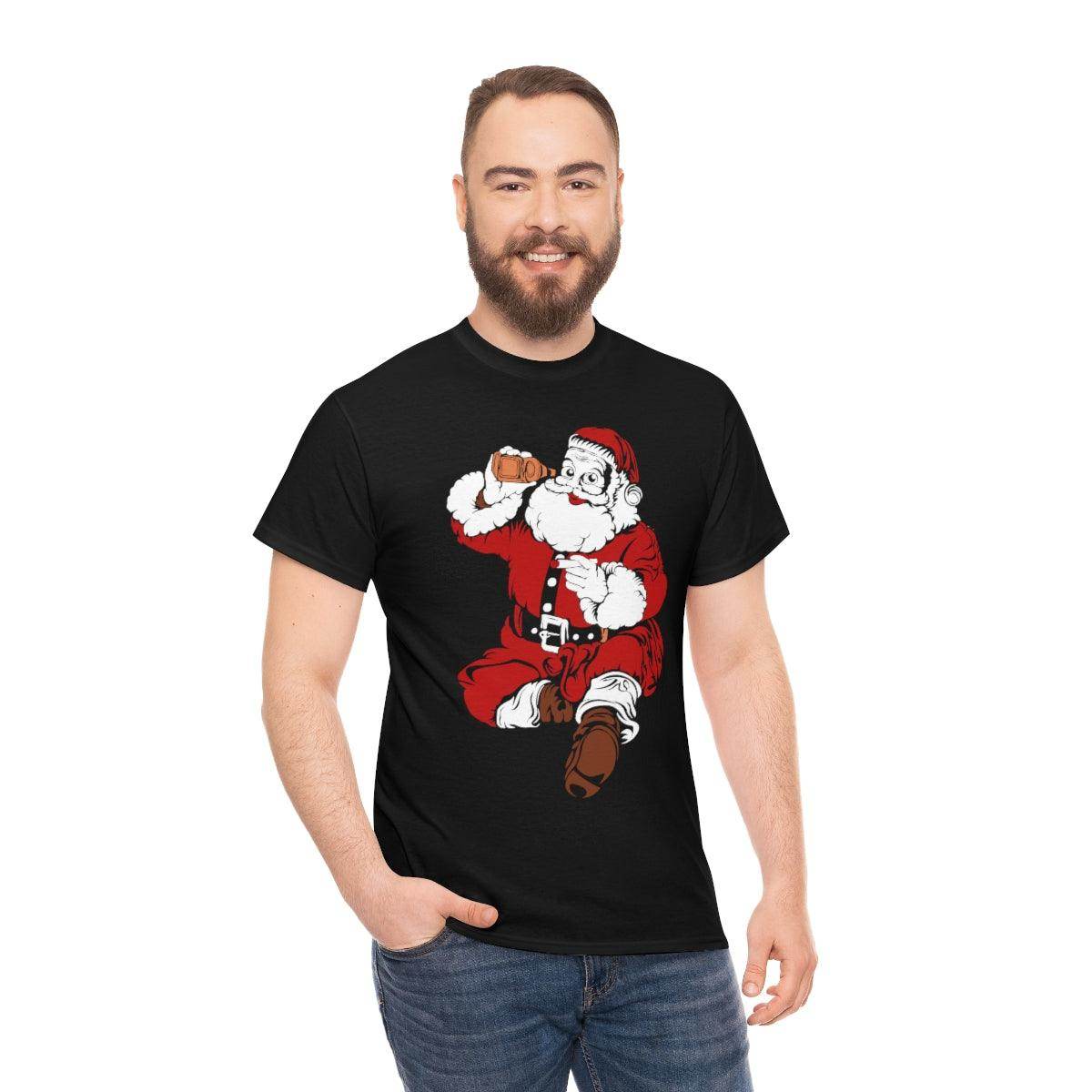 Santa Drinking Beer Funny T-shirt Funny Christmas Shirt Funny Santa Shirt Santa Gift - Giftsmojo