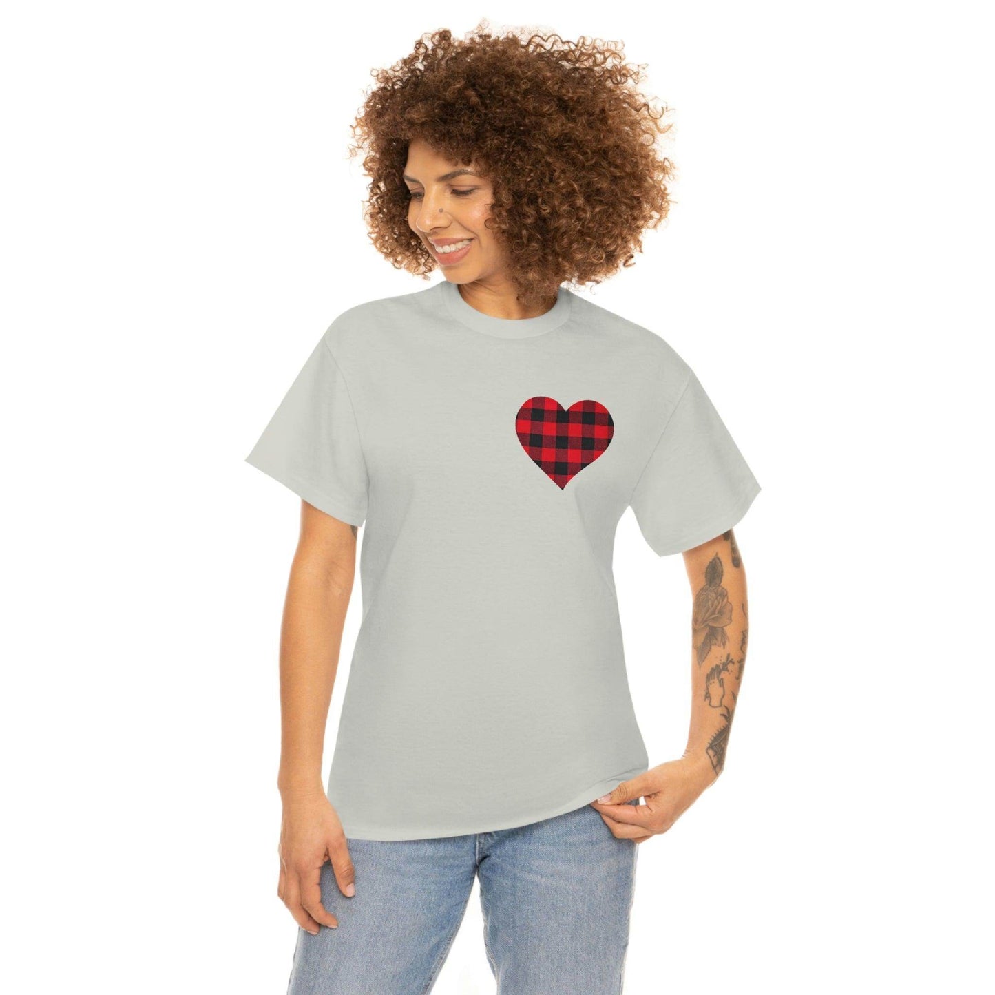 Plaid Heart T-Shirt - Giftsmojo