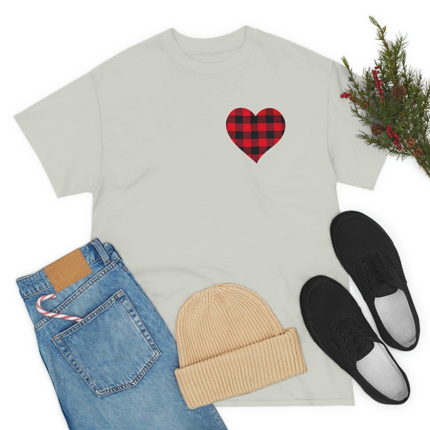 Plaid Heart T-Shirt - Giftsmojo