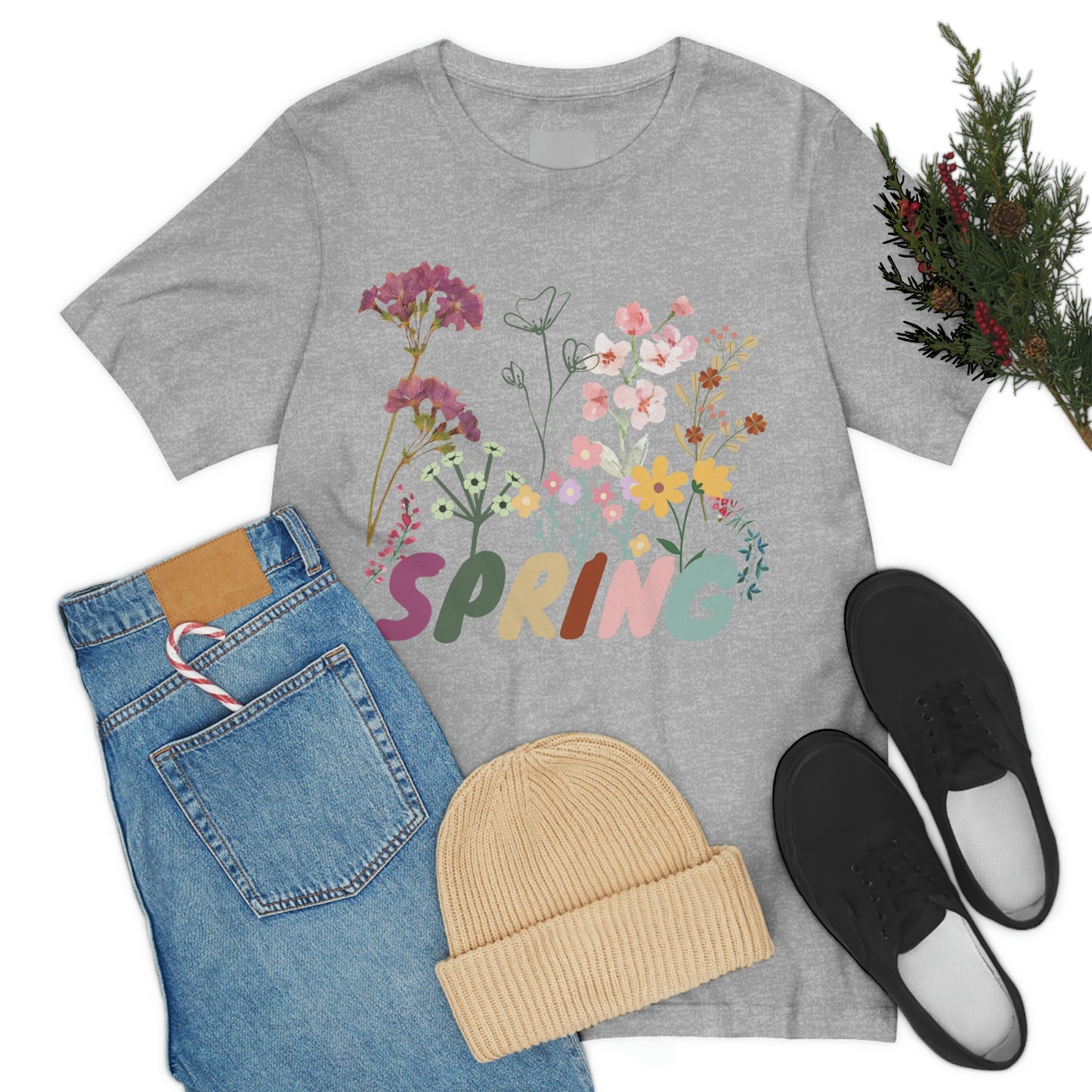 Spring Shirt, Flower T shirt, Vintage Botanical Shirt, Vintage T-shirt, Graphic Tshirt, Botanical Print, Vintage Flower Shirt, Wildflower,