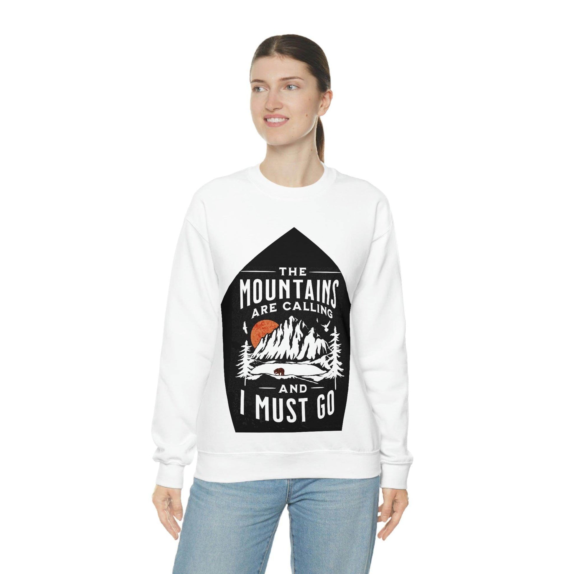 The Mountains are Calling and I Must Go, Crewneck Sweatshirt - Giftsmojo